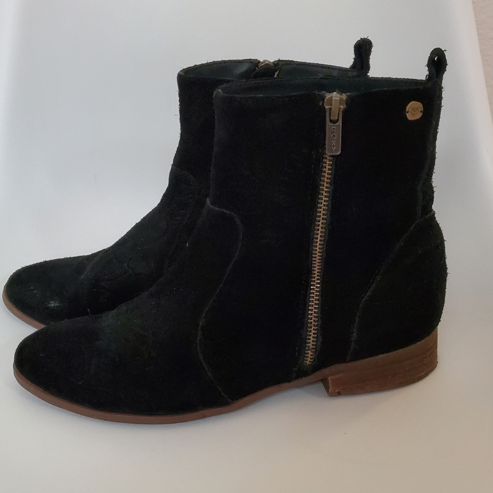 Roxy Rojas Floral Embossed Suede Booties Ankle Boots Size 10